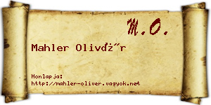 Mahler Olivér névjegykártya