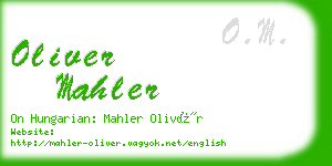 oliver mahler business card